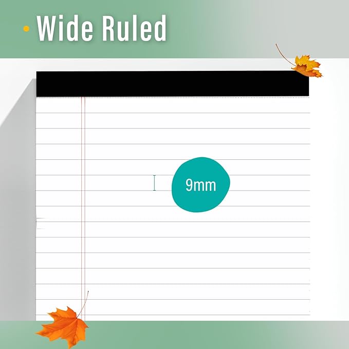 24 Pack Legal Pads 8.5 x 11 Note Pads 8.5 x 11 Inch Notepad 720 Sheets Writing Pads Wide Ruled Lined Paper Pads White Paper Note Pads 8.5 x 11 with 30 Sheets Per Legal Pad for School, Office, Home