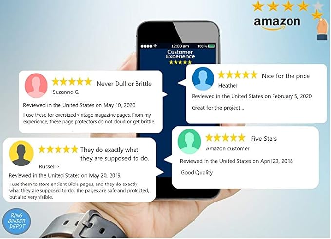 Office Werks 11x17 Sheet Protectors with 90 Microns Thick, Portrait View, Top Loading, Store or Display Paper, Photographs, Prints, and Documents, 25 Pack