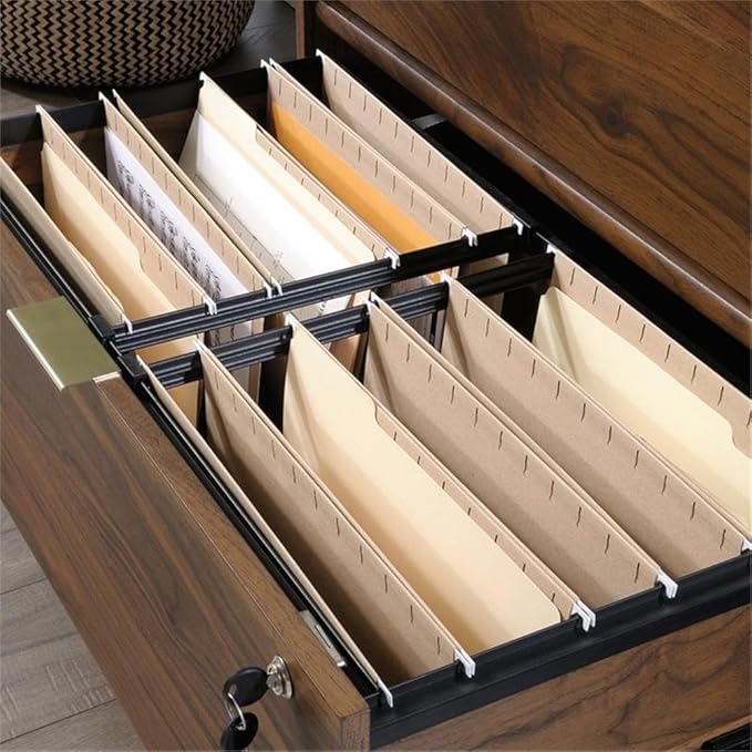 Pemberly Row 2 Drawers 30.28" Vertical Walnut Engineered Wood Filing Cabinet Lockable Easy Assembly Stationary Legal/Letter Size for Home, Office