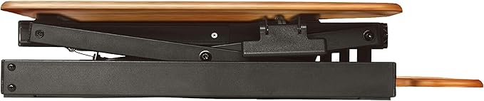 Rocelco 46" Height Adjustable Corner Standing Desk Converter with Anti Fatigue Mat Bundle - Quick Sit Stand Up Dual Monitor Riser - Computer Workstation - Teak Wood Grain (R CADRT-46-MAFM)