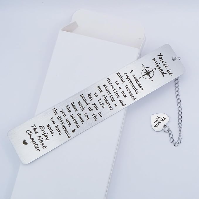 Farewell Gifts for Coworkers & Friends - Retirement & New Job Gifts for Colleagues & Boss - Thank You Bookmarks for Employees & Teachers