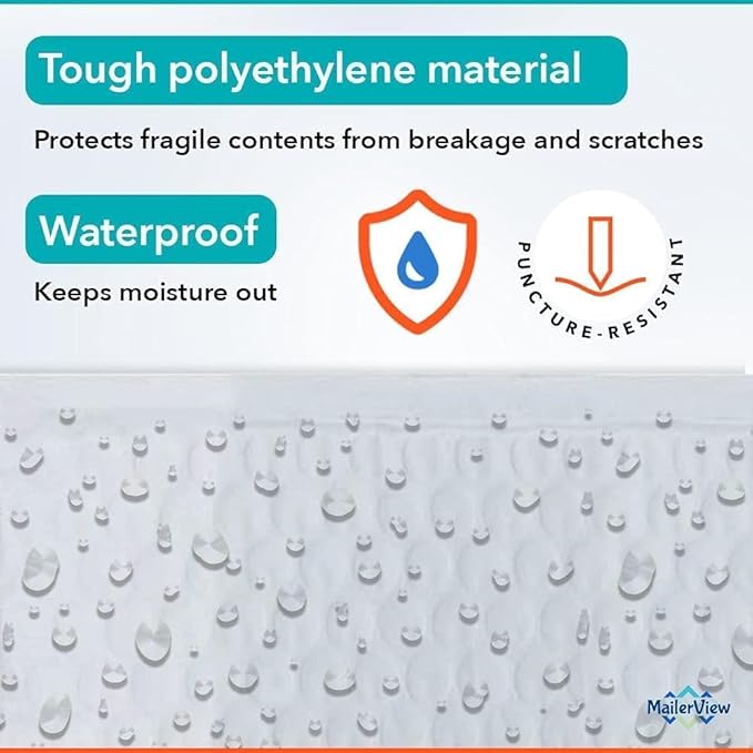 White 10x13 Inch Poly Bubble Mailers |Self Seal Padded Envelopes for Thick books | Air Cushioned Bubble Mailer | Usable Size 9.5x13 Inch | Waterproof Lightweight Mailing Shipping Bags | 100 Pack Bulk