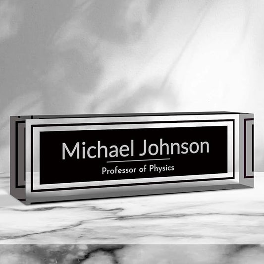 Desk Name Plate Personalized, Custom Name Plate for Desk, Acrylic Desktop Accessories, Office Gift & Decor for Women Men, Teacher Nurse Boss Employee Appreciation Gifts