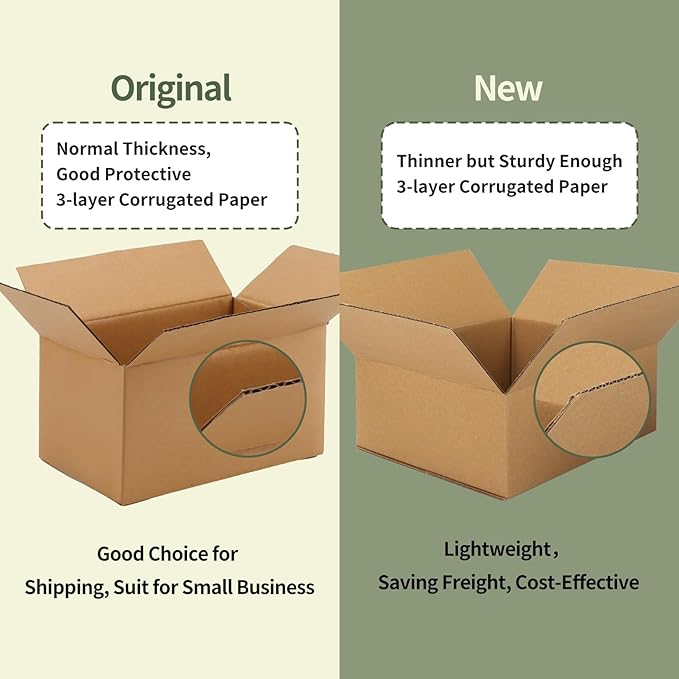 CRUGLA 40 Packs 12x4x4 Shipping Boxes for Small Business, Corrugated Cardboard Boxes Bulk for Shipping Packing Mailing