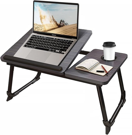 CloudTrip Laptop Desk for Bed or Couch, Lap Desk, Woking in Bed Desk, Home Office Desks, Breakfast Tray, Desk with Cup Holder, Watching Movies in Bed, Laptop Stand for Bed, Fordable Legs Desk (Black)