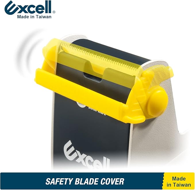 Excell ET-227 Heavy Duty Steel Desk Tape Dispenser (2" Wide) with Safety Blade Cover, Desk Top Dispenser for Home,Office, Shop, Retail Store and Warehouse Wrapping Purpose (2 Inch)