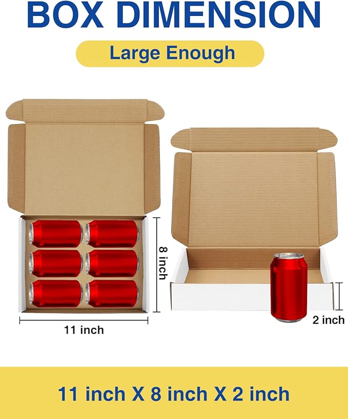 Shipping-Boxes-11x8x2 Inches: 25 Pack-Cardboard-Boxes-for-Packaging, White-Shipping-Boxes-for-Packing-Small-Business, Corrugated Box Mailers for Book Shoes Gift Mailing