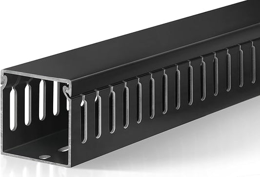 ZhiYo 2x2inCable Raceway, 6.6ft (2xL3.3ft) Server Rack Cable Management Under Desk Cord Organizer, Electrical Safe PVC Cable Channel Open Slot Wire Raceway for Network/PC/TVs, Wire Duct Black