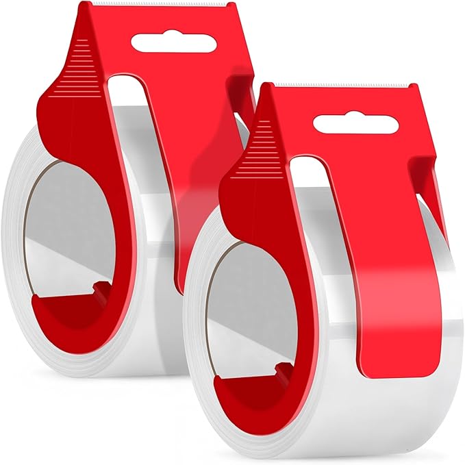 CenYouful Clear Heavy Duty Packing Tape with Dispenser, 2 Rolls Strong & Durable Shipping Tape, 1.88 Inches x 55 Yards Packaging Tape, for Packing Boxes, Moving Supplies, Shipping and Mailing