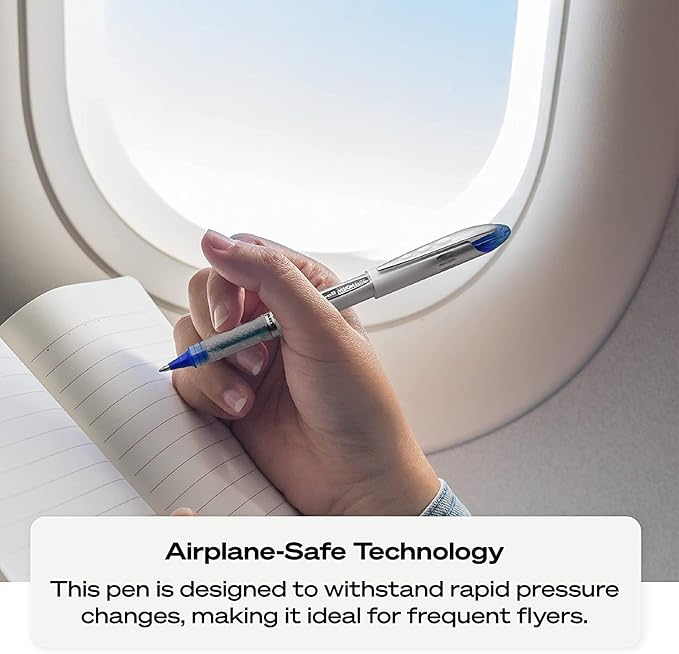 Uniball Vision Elite Pens, 0.5mm Fine Point Rollerball Micro Tip, 12 Pack; 6 Black & 6 Blue