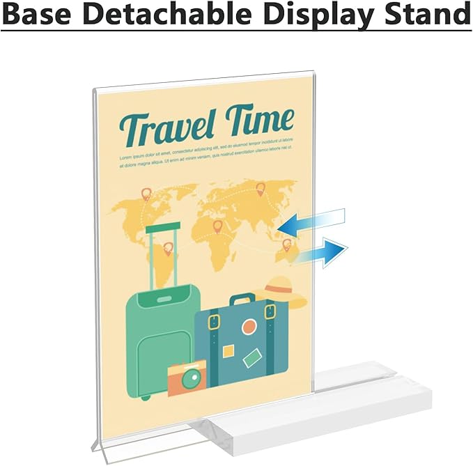 MaxGear 4x6 Acrylic Sign Holder 24 Pack, Double Sided Display Stand, Clear Paper Holder Picture Frame, Plastic Menu Holder Photo Frame Poster Stand for Stores, Restaurants, Hotels, Office