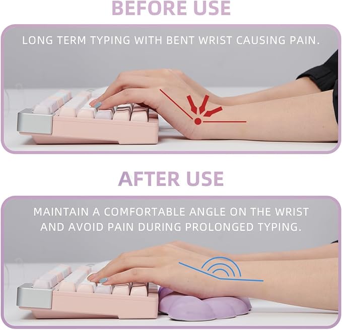 Cloud Wrist Rest for Mouse, 2 Pack Blue Purple Gradient Cloud Keyboard Wrist Support, Soft Memory Foam with Non-Slip Base, Desk Accessories for Office Gaming Computer