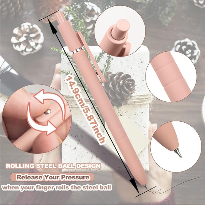 ELANE 6 Pcs Colorful Gel Pens,0.5mm Fine Point Quick Dry Black Ink Pen for Journaling Note Taking Writing, High-End Series Pens for Gifts for Doctor Nurse Teacher Students (Morandi-6PCS)