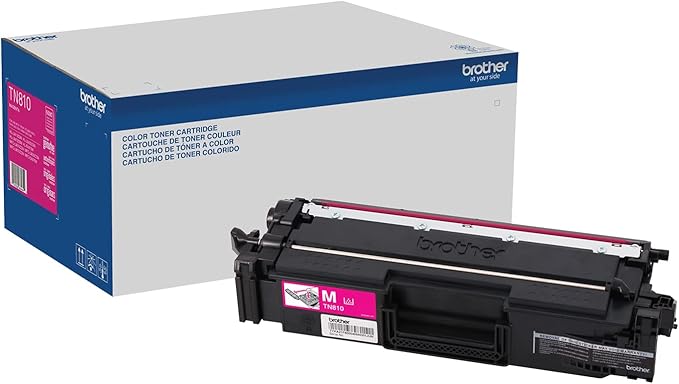 Brother Genuine Standard Yield Toner Cartridge, TN810M, Replacement Magenta Toner, Page Yield Up to 6,500 Pages