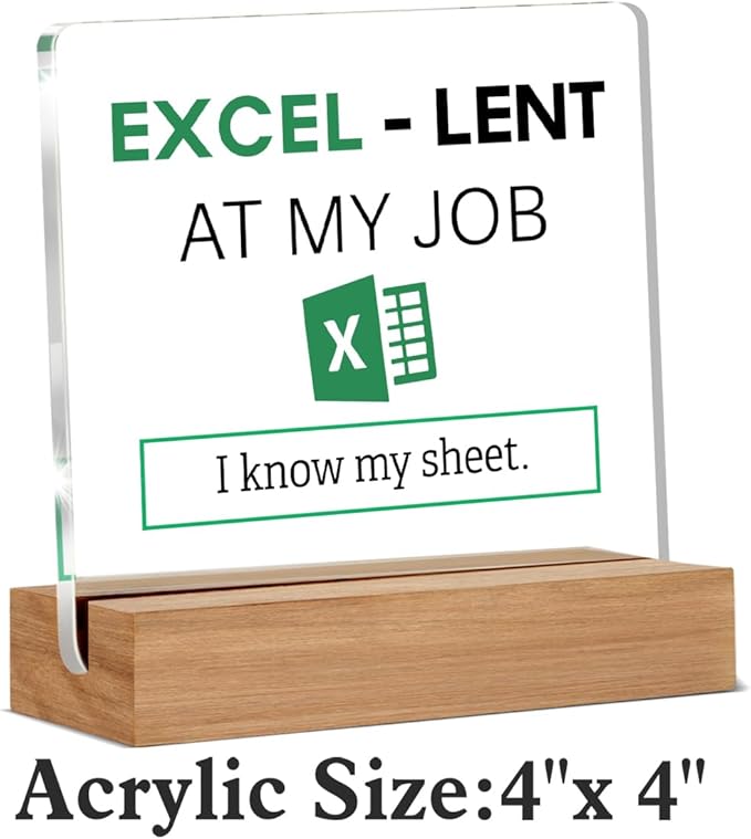 Accountant Gifts for Women Men, Funny Office Gift, Spreadsheet Gifts for Accounting Coworkers, I Know My Sheet Office Decorative Signs Plaque for Desk