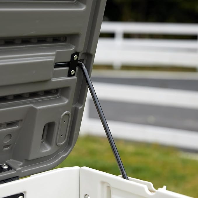 100 Gallon Plus Resin Deck Box, Waterproof Outdoor Storage Bin for Patio Furniture, Pool Accessories, and Garden Tools, Lockable & UV-Resistant, White