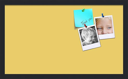 PinPix 24x14 Inch Cork Bulletin Board. This Decorative Framed Pin Board Comes with Honey Pastel Design and a Satin Black Frame. Ideal for Home Office Decor or Message Board (PinPix-1810)