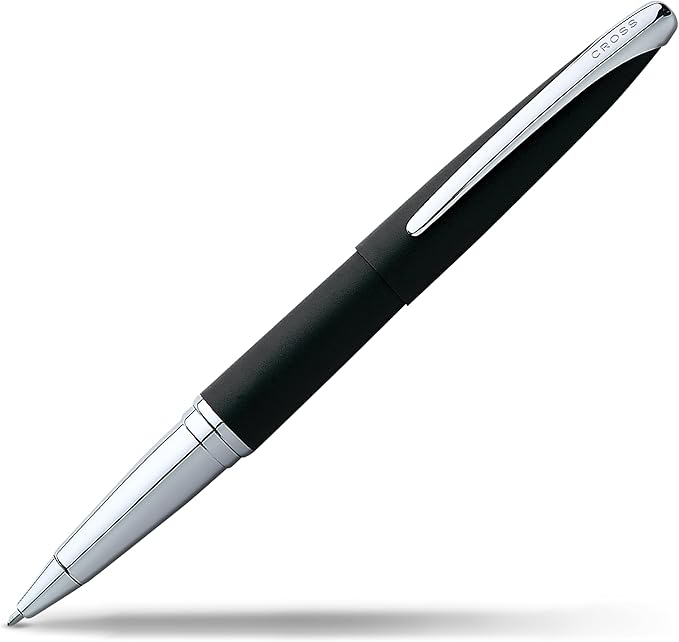 Cross ATX Refillable Rollerball Pen Presented in a Luxury Gift Box - Medium Point, Black Ink, Basalt Black