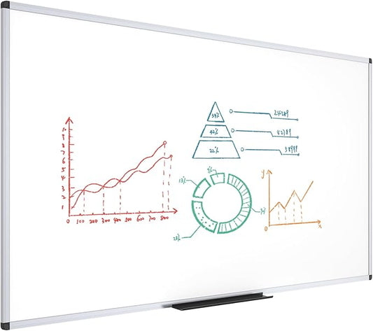 VIZ-PRO Dry Erase Board/Magnetic Whiteboard, 96 x 40 Inches, Large Wall Mounted Board for School Office and Home