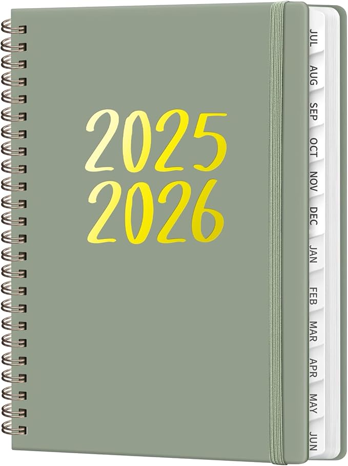 Planner 2025-2026, Monthly and Weekly Calendar Academic Planner (July 2025 - June 2026), Hardcover Planning Agenda Book for Office School Supplies, A5 (6.3" x 8.5")