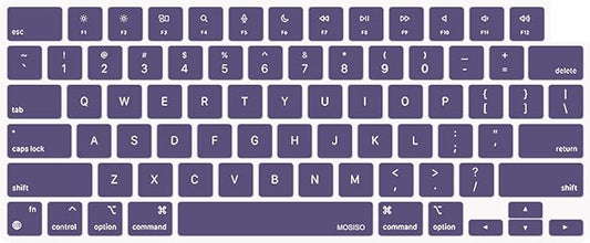 MOSISO Keyboard Cover Skin Compatible with MacBook Air 15 inch M3 A3114 M2 A2941/Air 13.6 A3113 A2681/Pro 14/16 M4 M3 M2 M1, Imperial Purple