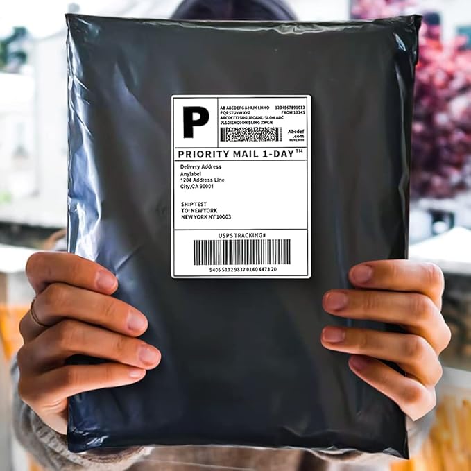 POLYSELLS 25 pcs 24x24 Inches Black Poly Mailers Shipping Envelopes, Strong Adhesive Sealing, Waterproof, and Tear-resistant Postal Mailing Bags for Clothing, Books, and Accessories