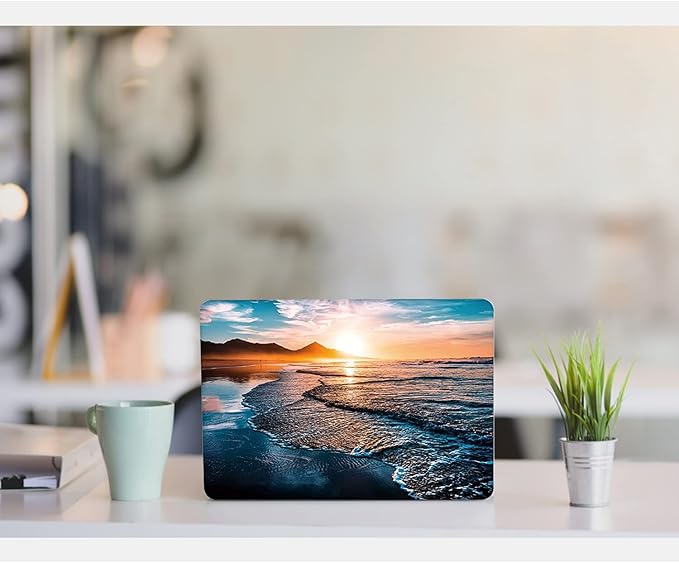DTangLsm Compatible with MacBook Air 13 inch Case 2022 2021 2020 2019 2018 Release A2337 M1 A2179 A1932, Beach Plastic Hard Shell Cover Ocean Case for MacBook Air 13 M1 + Keyboard Cover, Sunset Beach