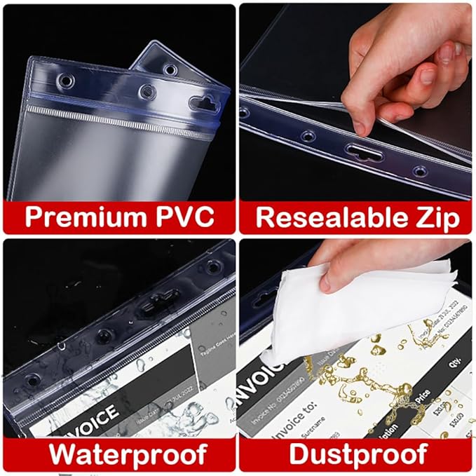 Bird Fiy Sheet Protectors 10 Pack 8.5" x 11" Waterproof Resealable Zip Wall Sign Holder Page Protectors Clear Photo Plastic Sleeves for Documents, Photos, and Wall Sign Display (Horizontal, 10 Pack)