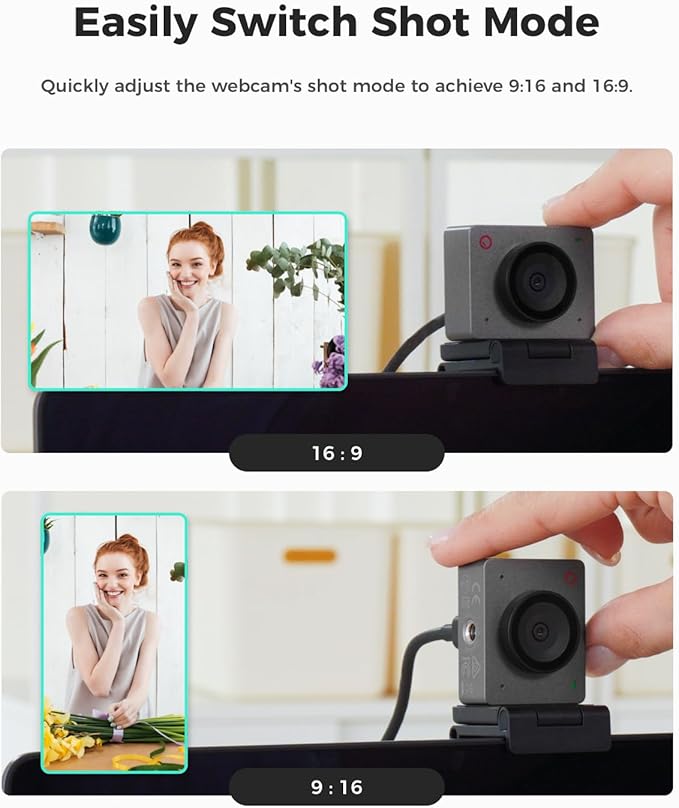 OBSBOT Meet SE 1080P 100FPS Webcam for PC, AI Framing Streaming Camera with 1/2.8" Sensor, Beauty Mode, Gesture Control, Staggered HDR, Web Camera for Desktop Computer, Laptop, Meeting.(Space Grey)