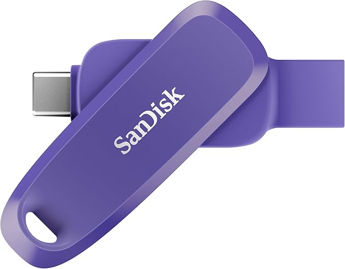 SanDisk 512GB Phone Drive for Android - The 2-in-1 USB for Smartphones, Tablets, and Computers - Thumb Drive with USB Type-C and Type-A Connectors, Purple Opulence - SDDDC6-512G-G46PO