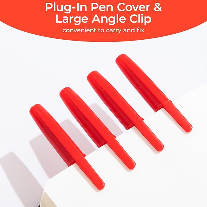 M&G Ballpoint Pens, Red Ink Ballpoint Pens Fine Point 0.7mm, Ball Point Pens Bulk Smooth Writing with Anti-Slip Grip & Plug-In Cover for Journaling Office Supplies School Women Men (40 Pack)