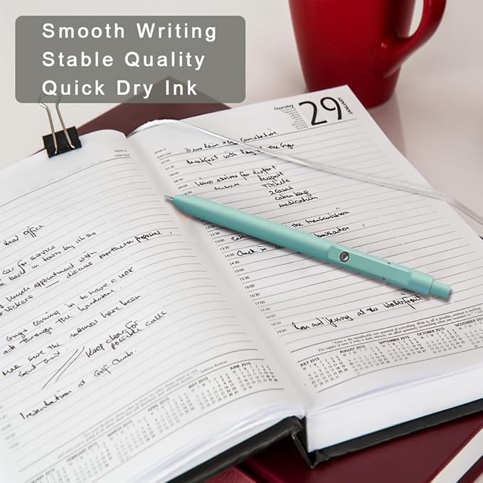 VICO Gel Pens, 5 Pcs 0.5mm Quick Dry Black Ink Pen Fine Point Smooth Writing Pens, Aesthetic Cute Office School Supplies Gifts for Women Men, High-End Series for Journaling Note Taking, Glossy Morandi