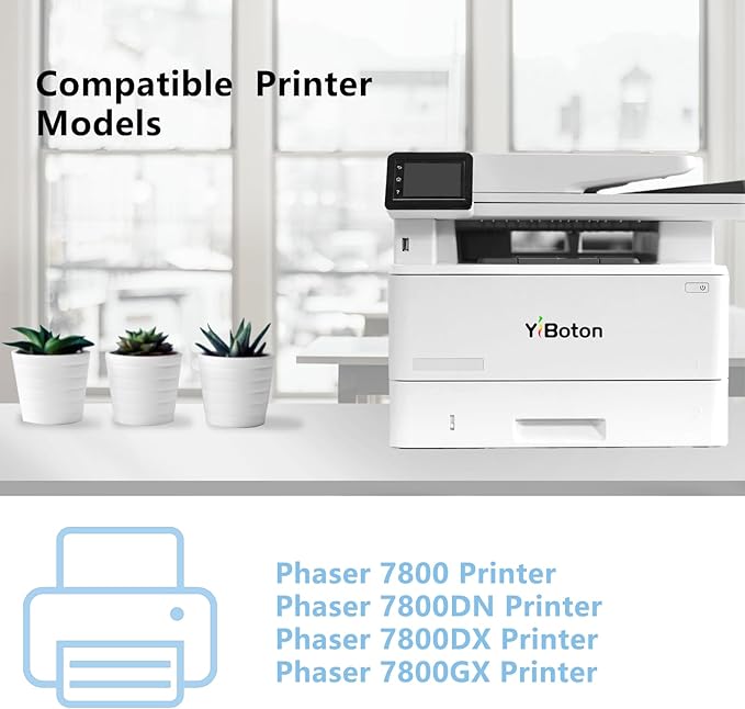 High Yield Phaser 7800 106R01569 106R01566 106R01567 106R01568 Toner Cartridge Set Replacement for Xerox Phaser 7800 7800DN 7800DX 7800GX Printer.4-Pack Black Cyan Magenta Yellow