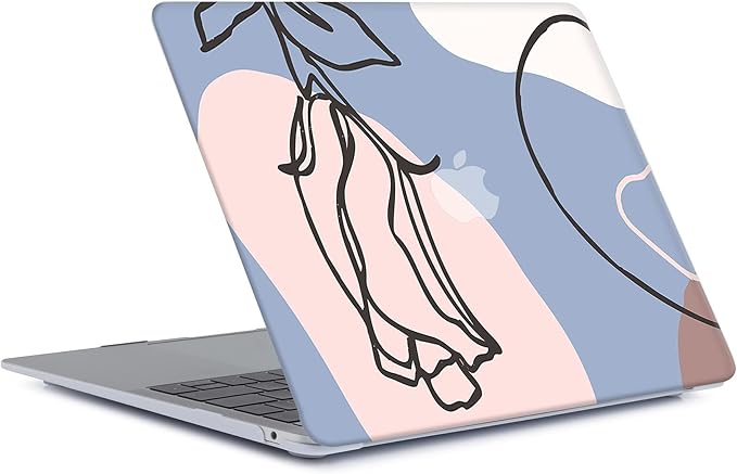 Bandless Protective Case Compatible with MacBook Pro 14 Inch 2021 M1 Pro/Max Model A2442, Plastic Laptop Hard Shell Case with Keyboard Cover Skin for MacBook Pro 14'' with Touch ID - Simple Flower