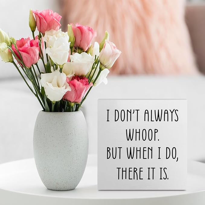Funny Quotes Office Supplies Rustic Desk Decor White Wooden Box Sign Humor Novelty Office Organization Graduation Gifts Wood Plaque Cubicle Accessories Home Shelf Table Centerpiece Bedroom Decorations