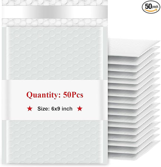 A&A 6"X9" Heavy-Duty Bubble Wrap Envelope Mailers with Sel Seal for Book Phone Pad Makeup to Moving and Storage Cushioning Made in US 50 Pcs