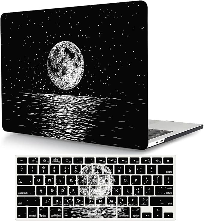 Case Compatible with MacBook Retina 12 Inch(Model A1534, Release 2017 2016 2015),Plastic Hard Shell Protective Cover & Keyboard Skin for MacBook 12 Inch with Retina Display - Moon