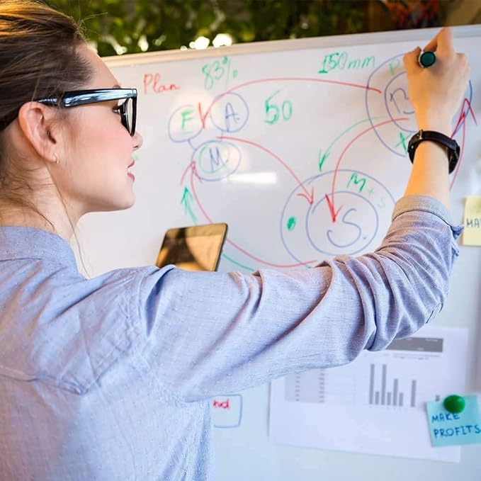 XBoard Magnetic Dry Erase Board 48 x 36 Inch, 4' x 3' Hanging White Board Silver Aluminum Frame Presentation Board for Home Office Classroom (Pack of 2)