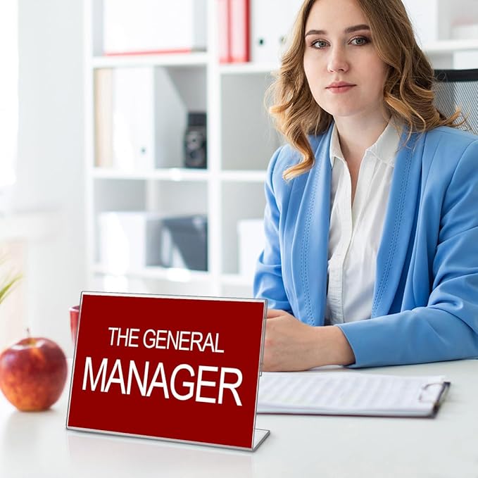 8 Pack Acrylic Sign Holder 8.5x11 Inches,Slanted Back Clear Plastic Paper Display Holder,Picture Photo Document Flyer Frames Display Stand for Office Desktop,Store,Restaurant-Horizontal