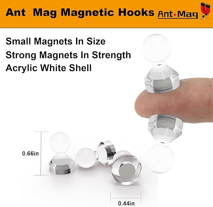 Ant Mag Magnetic Push Pins 48pcs Strong Whtieboard Pins Magnets Perfect Use for Map Fridge Kitchen Home Office Classroom