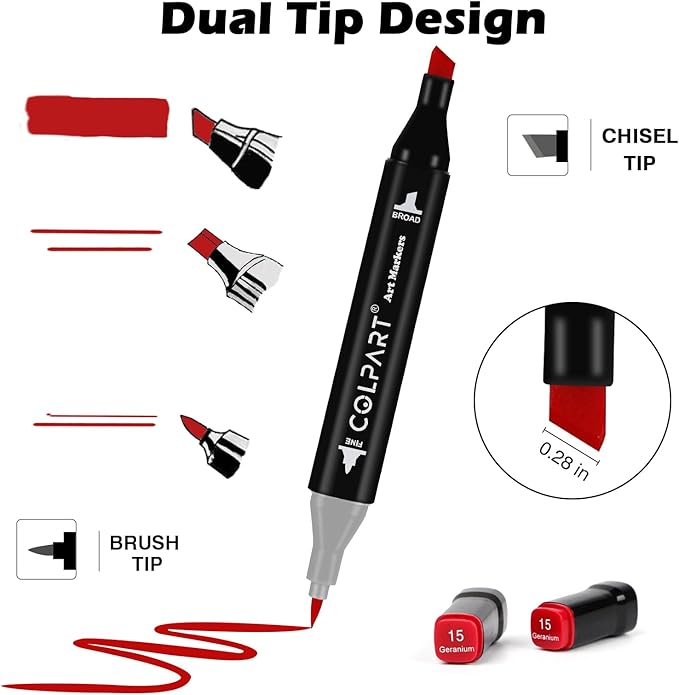 120 Colors Alcohol Markers Brush Tip Dual Tip Art Markers for Kids Marker Pens with Pen Holder and Case for Adult Coloring Painting Perfect for Painting,Sketching and Drawing Christmas Gift