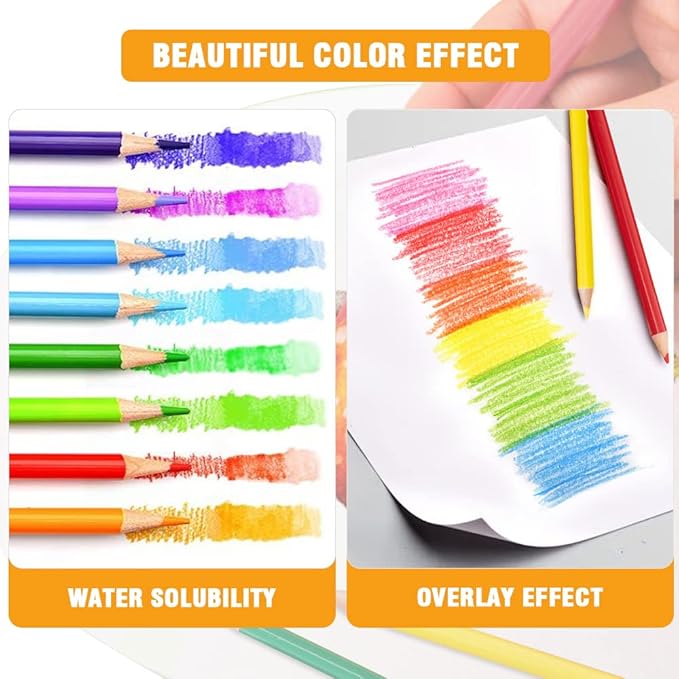 LBW Watercolor Pencils 120 Professional Water Colored Pencils for Adult Coloring Book Blending Sketching
