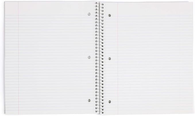 Mintra Office Durable Spiral Notebooks, 1 Subject, (Black, College Ruled 3 Pack), 100 Sheets, Poly Pocket, Moisture Resistant Cover, Strong Chipboard back, For School, Office, Business,