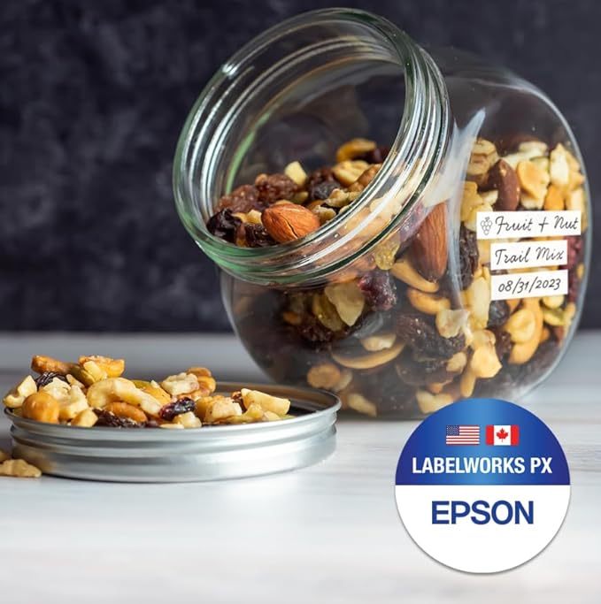 Epson LABELWORKS 218BMWPX Genuine PET (Polyester) Tape Cartridge - Black on Matte White Designer Craft Label Maker Tape - 3/4" (18MM) Wide, 26'