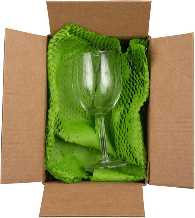 JAM PAPER Honeycomb Packing Paper Roll - 12" x 328' - Emerald Green - 328 Sq Ft - 80 GSM - Roll Sold Individually