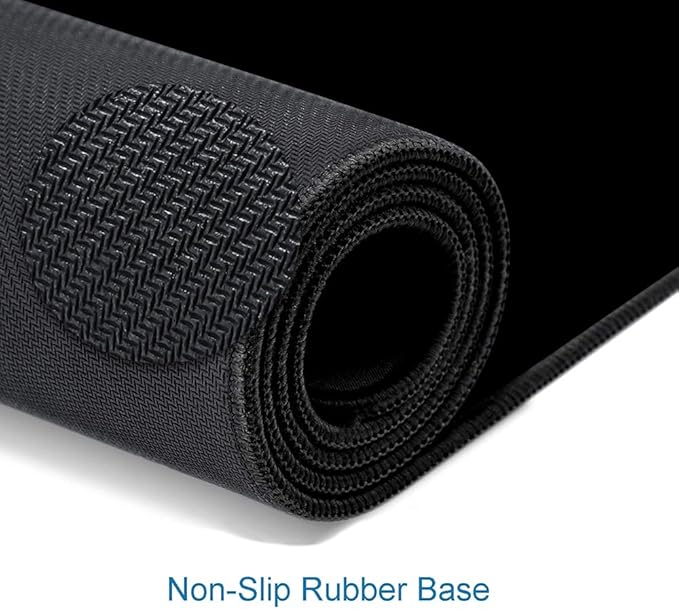 Black Large Gaming Mouse Pad with Stitched Edges, Desk Pad Extended Keyboard Mat, Non-Slip Rubber Base Mousepads for Laptop, Office, Home, 31.5X11.8 inch