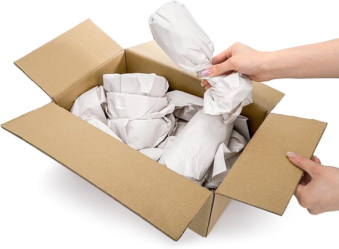 ZAVOOS 400 Sheets Packing Paper for Moving, 27'' x 17'' Large White Newsprint Paper Rolls, 12 Lb Goods Packaging Box Filler for Shipping, Wrapping, Protecting Fragile Items