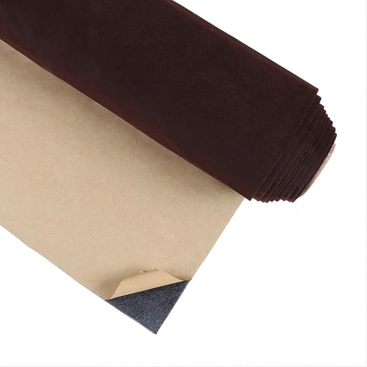 CRE8TIVE Colored Self Adhesive Velvet Flocking Liner for Jewelry Drawer Liner 12"x80" Brown Velvet Wallpaper Peel and Stick Fabric Felt Liner Brown Contact Paper for Box Lining Art Crafts Home Decor
