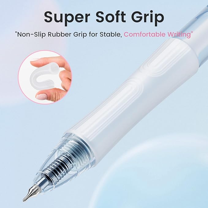 9 Pcs Gel Pens Black Ink, 0.7mm Fine Point, Smooth Writing Cute Blooming Flower Aesthetic Pens, Quick Dry Soft Touch Retractable Pens for Journaling, School Office Supplies Gifts for Women