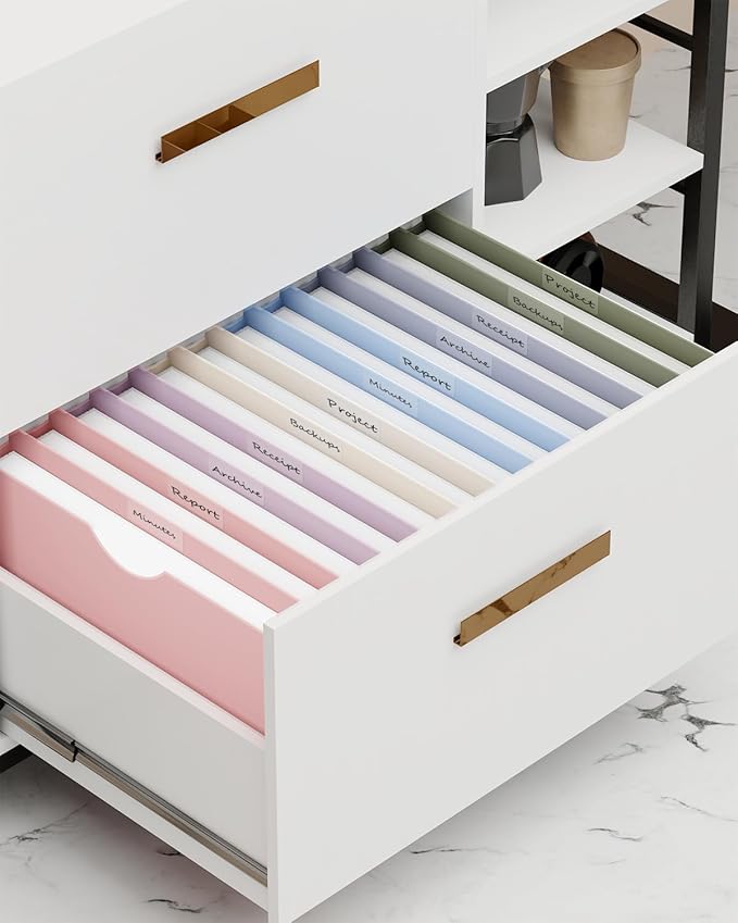 ANSOOK 1 Inch Plastic File Jackets, Manila File Folders Letter Size, 12 Heavy Duty Expanding File Folders, Expansion Pocket, Reinforced Straight Cut Tab, Morandi Color Folders for Office School Home